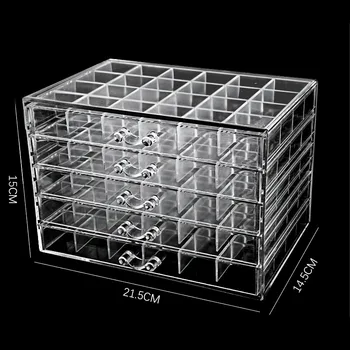 Nagų Papuošalų Laikymo Dėžutė 5 Sluoksnių Papuošalų Dėžutė 120 Tinklelis Deimantų Lauką Papuošalų Laikymo Dėžutė Stalčių Box Skaidri Organizatorius Saugojimas