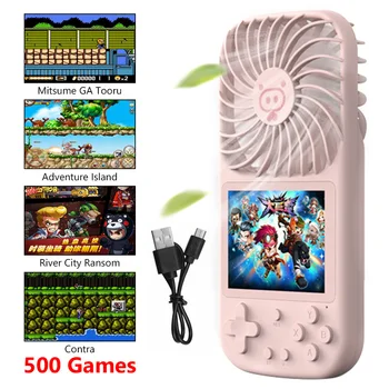 Nauja 500: 1 Vaizdo Ventiliatorius Žaidimų Konsolės Spalvinga Ekrano Klasikinis Retro Games Mini Portable Nešiojamą Žaidimų Žaidėjai 3 Vėjo Greitis Dovana