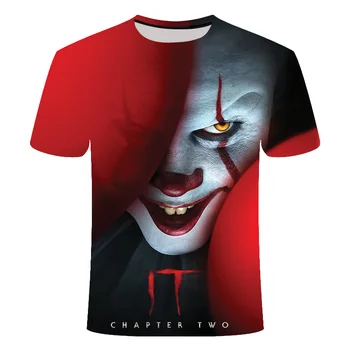 Nauja, vyriški T-shirt Klounas 3D Atspausdintas vyriški T-shirt Joker Veido Atsitiktinis O-Kaklo Vyras Klounas marškinėliai trumpomis Rankovėmis Išdaiga Vyrų apranga Topai