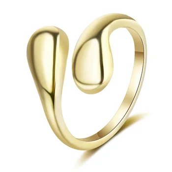 Naujas 925 Sterlingas Sidabro Žiedas Moterims, Papuošalai Atidaryti Dydis Paprastų Geometrinių Aukso Žiedus Lady Įvairių Proga Priedai KOFSAC