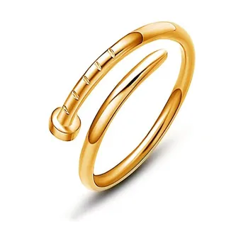 Naujas Mados Asmenybės Varžtas žiedas Pora Paprasta Atidaryti Žiedas Moterims Gimtadienio Kūrybos dovanėlės Paprastas Nagų Auksas, Sidabras, Visi