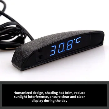 Naujausia Automobilių Elektroninis Laikrodis Šviesos Interjero Metrų Voltmeter Gabaritu Skaitmeniniai LED Automobilių Pagalbinė Priemonė Stebėti