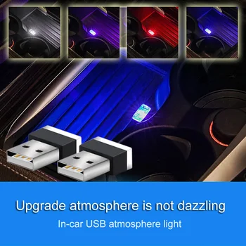 Naujų automobilių LED Lemputė USB Atmosfera Šviesą Audi A1 A3 A4 B8 B9 A5 A6 A7 Q3 Q7