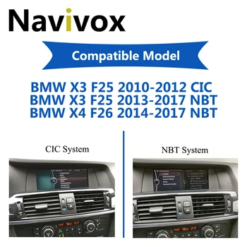 Navivox BMW X3 F25 Android X4 F26 Radijo Automobilių GPS Navigacijos Multimedia Player CIC NBT 10.25 Colių Vairas Kontrolės