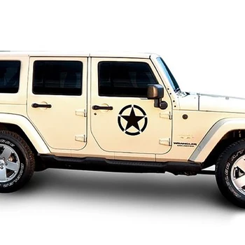 Noizzy Willys Star JAV Kariuomenės Automobilių Lipdukas Auto Decal Durų Vinilo Atspindintis Juoda-Balta Jeep Wrangler Grand Cherokee Renegade