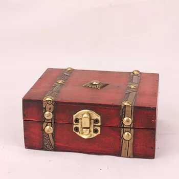 Papuošalų Dėžutė Derliaus Medienos Rankų Darbo Dėžutė Su Mini Metalo Spyna, Skirta Saugoti Papuošalų Lobis Pearl Makiažas Lūpų Dažai