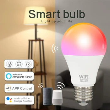 Protingo Namo 9W RGBCW Smart Lemputės, Smart Wifi Lemputė Tamsos E27/B22, LED Lemputės, Valdymas Balsu Dirbti Su Alexa 