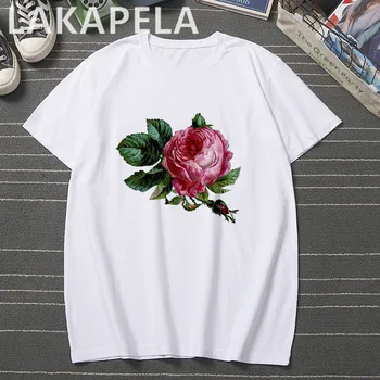 Rožių Žiedų Gėlių Marškinėliai Mados Atsitiktinis Mielas Stilius 