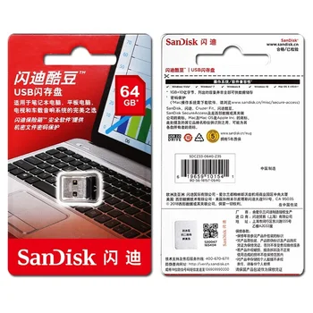 SanDisk Originalus USB 2.0 CZ33 Mini Pen Drives 64GB 32GB 16GB 8GB USB Flash Drive Stick U Diską, USB Raktą pendrive PC automobilį