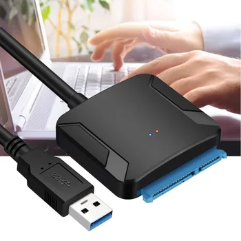 SATA į USB 3.0 2.5/3.5 colių HDD SSD Kietųjų Diskų Keitiklio Kabelį Linijos Adapteris SATA linija lengva ratai linija