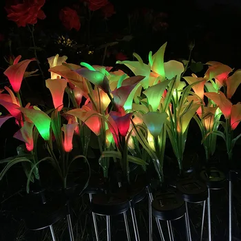 Saulės Sodas Žibintai LED Calla Lily Vejos Šviesos Vandeniui Lauko Landscap Apšvietimo Saulės Šviesos Kiemo Kelias Sodo Puošmena