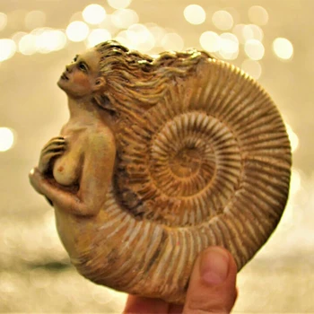 Skatinimas! Ammonite Moteris Senovės Dvasia Statula Dekoratyvinis Akį Traukiantis Dervos Darbastalio Ekrano Pav Skulptūros Dekoro Ho