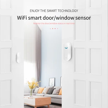 Tuya Smart WiFi, Durys, Automatinės Durys Atidarytos / Uždarytos Detektoriai, Magnetinės Langų Jutiklis Namo Apsaugos Signalizacija Dirbti Su Alexa 