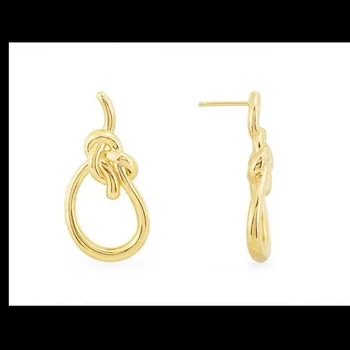 UMGODLY Prabangos Prekės Auskarai Mados Dizaino Geltonos Aukso Spalvos Lankas-mazgas Auskarai Moterims, Papuošalai, Dovana