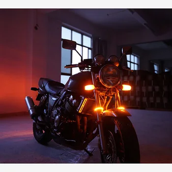Universalus Motociklas LED Priekinės Šakės Šviesos, Stabdžių posūkių Žibintas Lankstus Šviesos Juosta Šviesos