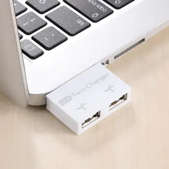 USB 2.0 Male su Twin Įkroviklis Dual 2 Port USB Skirstytuvo Hub Adapteris Keitiklis Kompiuterių Priedai