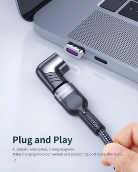 USB C Tipo Magnetinių Adapteris Essager 100W Tipas-C Male Į USB C Moterų Magnetas Jungtis Mackbook Pro 