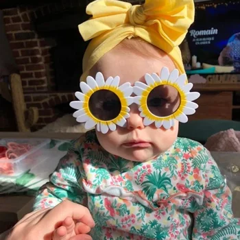 UV400 Mados gėlių vaikų akiniai nuo saulės Mielas šalies tendencijos produktų dizaineris apvalių akinių Spalvos vaikams baby saulės akiniai