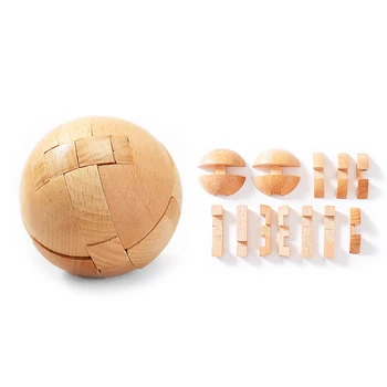 Vaikai Žaislų Įspūdį Kamuolys Smegenų Kibinimas Bambuko 3d Mediniai Kong Ming Užrakinti Vaikai Įdomus Dizainas IQ Smegenų Kibinimas Kong Ming Užraktas Vaikų Dovanų