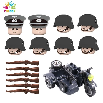 Vaikams Žaislai Mini Karinio Duomenys Blokai Išskirtinį Dizainą WW2 vokiečių Armijos Kareiviai Ginklai, Ginklas, Motociklams, Žaislai Berniukams
