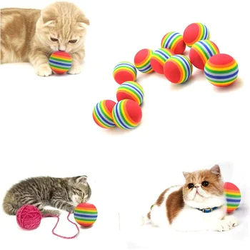 Vaivorykštė Kačių Žaislas Kamuolys EVA Putų Interaktyvus Pet Kamuolys, Žaislai Kramtomoji Žaisti Dantų Šlifavimo Juokingas Kačiukas Reikmenys, Žaislai Katėms