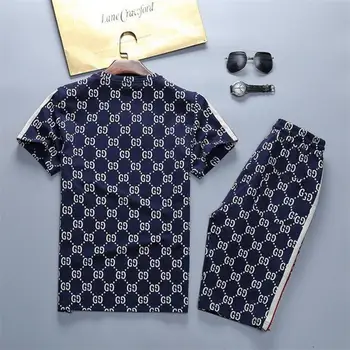 Vasaros GG banga prekės trumparankoviai šortai rinkiniai mados atsitiktinis brand T-shirt 3D stiliaus tendencijos berniukas kokybės vyriški drabužiai.