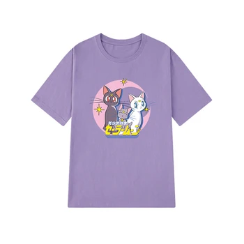 Vasaros Harajuku Animacinių filmų Raidė T shirt Moterims, Punk Plius Dydis Atsitiktinis Y2K Anime Tee Marškinėliai Moteriška Saldus Derliaus Įdomus Trumpas Rankovės Viršų