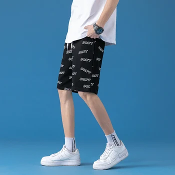 Vieno Eismo Mens Šortai Vyrams 2021 M. Vasaros Spausdinti Mados Trumpas Hip-Hop Japonijos Streetwear Vyriškos Kelnės Atsitiktinis Juoda Šortai Vyrams