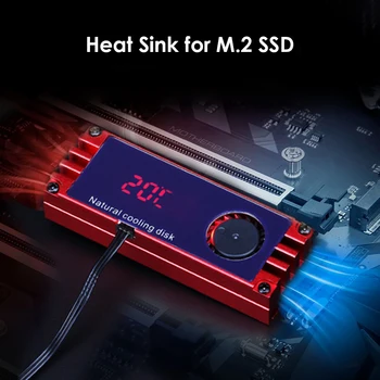 VODOOL M2 SSD Heatsink Aušintuvo Temperatūra OLED Skaitmeninis Ekranas M. 2280 2 NVME SSD (Solid State Standžiojo Disko Radiatoriaus Šilumos Šilumos Padas