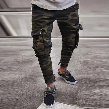 Vyrų Mados Kelnės Streetwear Atsitiktinis Džinsus Kamufliažas Jogger Kelnes Taktinis Karo Kelnės Vyrams Kelnės Slim Fit Vyrų Džinsai
