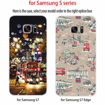 Vėliava Jungtinės Karalystės Londono Minkštas Gaubtas, Skirtas Samsung Galaxy S7 Krašto S8 S9 S10 S11 S20 S21 Plius Lite E Ultra Atveju