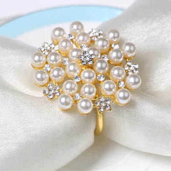 White pearl servetėlių žiedas zawalcowany vestuvių servetėlių žiedas visa sake servetėlių žiedas