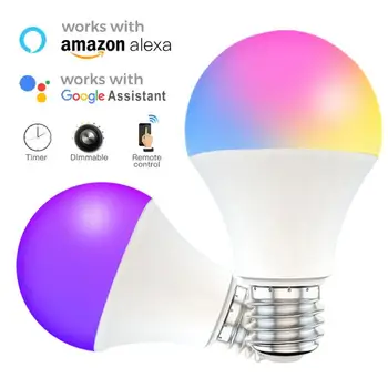 WiFi Smart Home Lemputes E27 B22LED Smart Lemputės Balso Kontrolės Alexa, Google 