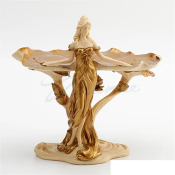 WU CHEN ILGO Kūrybinio Moteris Lotus Lapų Statula Papuošalai Patiekalas Meno Skulptūra Dervos Amatų Papuošalai Namų Gimtadienio Dovana R3206