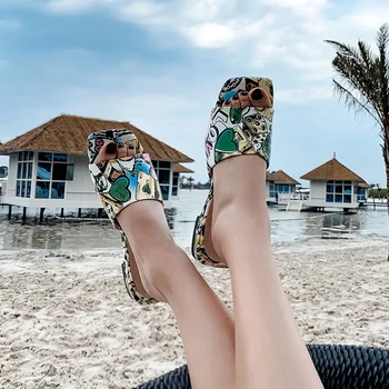 XiuNingYan 2019 m. Vasaros Batų Mados Aikštė Kojų Moterų Šlepetės natūralios Odos Paslysti ant Paplūdimio Atostogų Laisvalaikio Bateliai Moteris Skaidrės