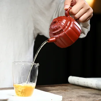 Yixing mano Dahongpao raudonos molio puodą garsaus rankų darbo Jinwen Dezhong arbatos ir arbatos rinkinys