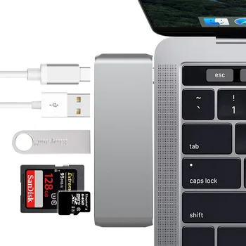 YUNCLOUD USB HUB USB-C Adpter USB-A Uostų SD TF Card Reader PD Įkrovimo Galia Pristatymo Nešiojamas Priedai 