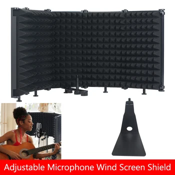 Įrašymo Studijoje Mikrofoną Atskirai Shield 5-Panel Pop Filtras Vėjo Ekranas Mic Skydo Plokštė 