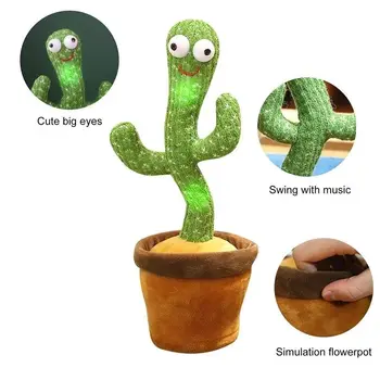 Šviesos Kaktusas Pliušinis Žaislas Elektroninių Purtyti Šokių Žaislas 120 Dainų & Išmokti Kalbėti Kaktusas Kūdikių Švietimo Žaislas Vaikams Gimtadienio dovana