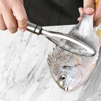 Žuvų Grandymo Nerūdijančio Plieno Šepečiu Pašalinkite Žuvies Žvynus Daugkartinio Naudojimo Žuvų Kaulų Šalinimo Įrašą Žuvų Procesorius Virtuvės Reikmenys