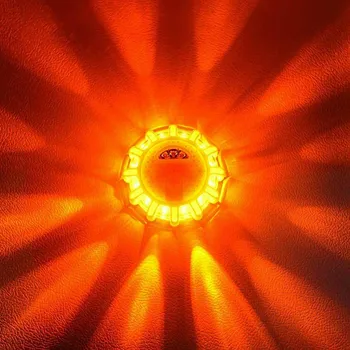 1/3PCS Nešiojamų Oranžinė Automobilių Šmėžavimas Star LED Kelių Mirksinti Įspėjamoji Pakelės Žibintai Saugos Avarinės Lempos Disko Švyturys Automobilių