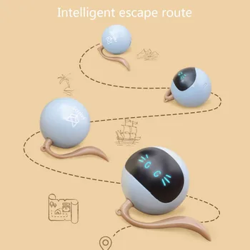 1000mAh Smart Šokinėja Kamuolys USB Elektros Naminių gyvūnų Žaislai Roller Ball Katė LED Geležinkelių 