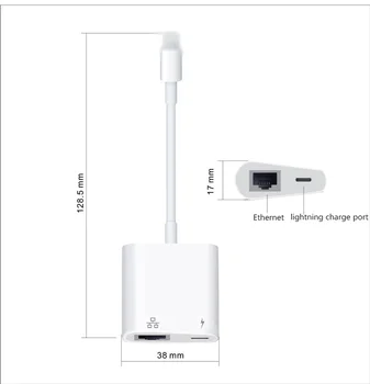 1000mbps-iOS adapterio kabelį USB3.0 RJ45 Ethernet converter Laidinio LAN Tinklo Keitiklis su įkrauti ipad lPhone