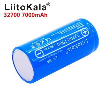 100vnt LiitoKala 32700 ląstelių lifepo4 7000 mah 3.2 V įkrovimo baterija (akumuliatorius su flat top LiFePO4 žibintuvėlį 32700 baterija 6500