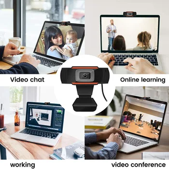 1080P Kamera su Mikrofonu USB Web Kamera Transliacijos Internetu Klasės, Suderinamas su PC MAC Nešiojamojo kompiuterio Darbastalio Juoda