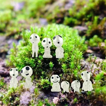 10vnt/set Medžio Dvasia Princesė Mononoke Mini Veiksmų Skaičius, Švyti Tamsoje Šviesos Elf Medis Lėlės Animacinių filmų Mini Figūrėlės Žaislai