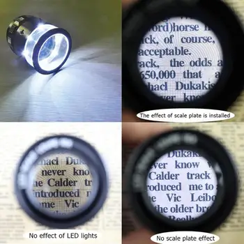 10X Stovėti Matavimo didinamasis stiklas Masto Loupe su LED Šviesos Didinamojo Stiklo Profesionalus LED didinamasis stiklas