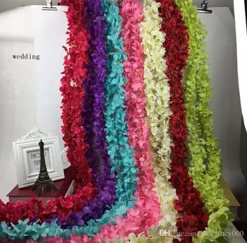 180cm ilgio dirbtinio šilko gėlių hydrangea wisteria gėlių sodas namų vestuvių dekoravimo reikmenys 22 spalvos pasirinktinai Gėlių
