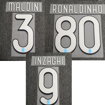 2009-2010 #9 Inzaghi #80 Ronaldinho #3 Maldini Nameste Futbolo Spausdinimo Geležies Perdavimo Lopai