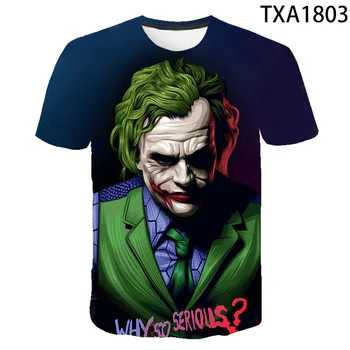 2020 Naujas Vasaros Joker 2 3D marškinėliai Vyrams, Moterims, Vaikams Laisvalaikio Streetwear Berniukas Mergaitė Vaikai Atspausdintas T-shirt Cool Mados Viršūnes Tee